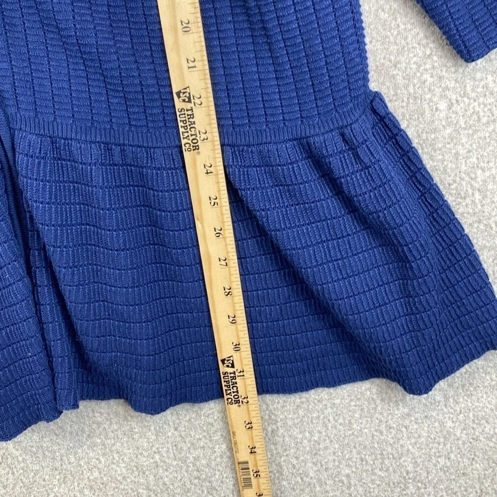 Lane Bryant full zip cardigan blue with peplum hem boho classic casual 22/24